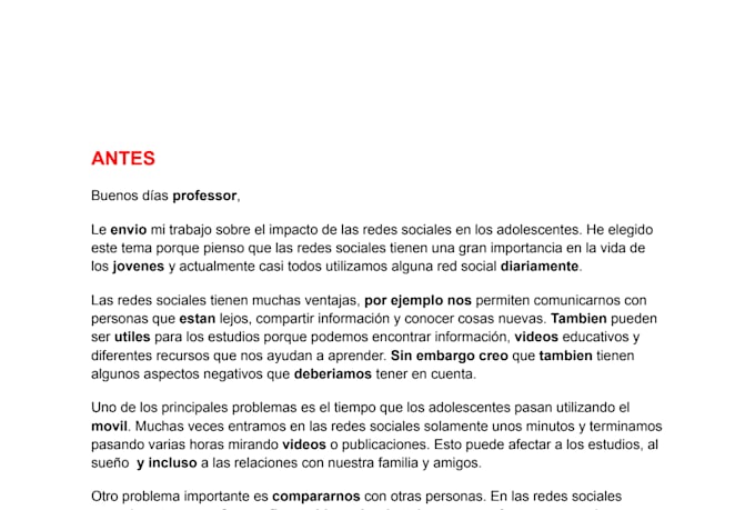 proofread and correct your spanish text